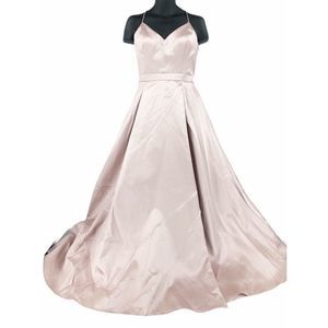 Xscape Flare Gown Pink V Neck 14